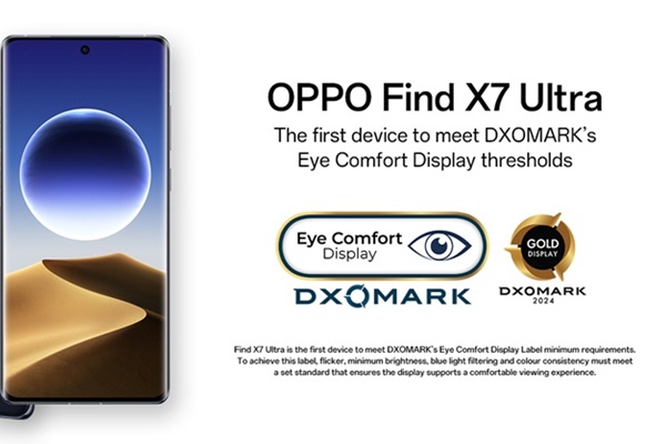 OPPO Find X7 Ultra เป็นรายแรกที่ได้รับเครื่องหมาย DXOMARK Eye Comfort Display