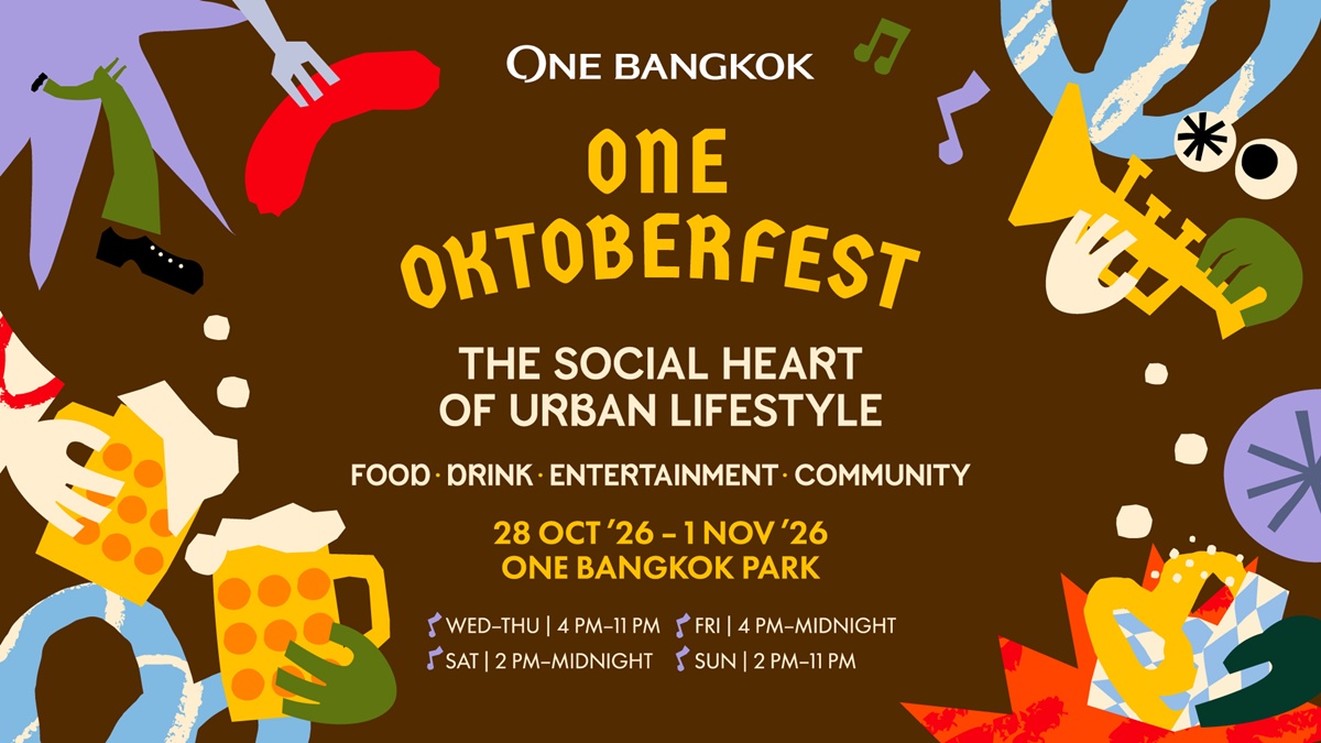 วัน แบงค็อก ชวนฉลองเทศกาล “ONE OKTOBERFEST” จัดเต็มเครื่องดื่มและอาหารนานาชาติ พร้อมกิจกรรมสุดพิเศษและไลน์อัปศิลปินดังตลอดงาน 28 ต.ค. – 1 พ.ย. นี้